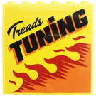 LEGO Gelb Panel 1 x 6 x 5 mit 'Treads TUNING', Flames Aufkleber (59349)