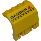 LEGO Gelb Panel 2 x 4 x 2 mit Hinges mit 'DANGER' und rot Warning Triangle Aufkleber (44572)