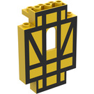 LEGO Žlutá Panel 2 x 5 x 6 s Okno s Černá Half-Timber (80582 / 80587)