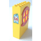 LEGO Geel Paneel 2 x 6 x 7 Fabuland Muur Assembly met '54' Sticker