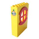 LEGO Gelb Panel 2 x 6 x 7 Fabuland Mauer Assembly mit '67' Aufkleber