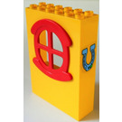 LEGO Yellow Panel 2 x 6 x 7 Fabuland Wall Assembly with Horseshoe Sticker