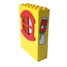 LEGO Gelb Panel 2 x 6 x 7 Fabuland Mauer Assembly mit  Juice Carton und Milk Flasche Aufkleber