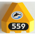 LEGO Yellow Panel 3 x 3 x 3 Corner with '559' and Dolphin (facing left) Sticker (30079)
