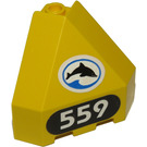 LEGO Yellow Panel 3 x 3 x 3 Corner with '559' and Dolphin (facing right) Sticker (30079)