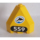 LEGO Yellow Panel 3 x 3 x 3 Corner with '559' and Dolphin (facing right) Sticker (30079)
