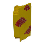 LEGO Yellow Panel 3 x 3 x 6 Corner Wall with Red Bricks with Bottom Indentations (2345)