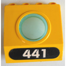 LEGO Yellow Panel 3 x 4 x 3 with Porthole with '441' in Black Oval Sticker (30080)