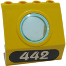 LEGO Yellow Panel 3 x 4 x 3 with Porthole with '442' Sticker (30080)