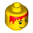 LEGO Geel Pepper Roni Minifigure Hoofd met Rood Haar (Verzonken Solid Stud) (3626 / 42523)
