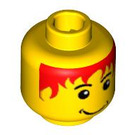 LEGO Yellow Pepper Roni Minifigure Head with Red Hair (Recessed Solid Stud) (3626 / 42523)