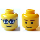 LEGO Yellow Peter Parker with Blue Jacket Head (Safety Stud) (3626)