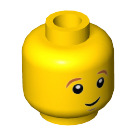 LEGO Geel Piggy Guy Hoofd, Crooked Smile (Verzonken solide nop) (3626 / 18182)