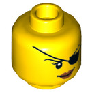 LEGO Geel Pirate Princess Hoofd (Verzonken Solid Stud) (3626 / 19516)