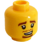 LEGO Yellow Pizza Costume Guy Minifigure Head (Recessed Solid Stud) (3626 / 62518)