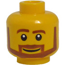 LEGO Geel Vlak Hoofd met Beard (Veiligheids Stud) (3626)