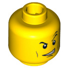 LEGO Jaune Plaine Tête avec Determined   Open Bouche Sourire avec Les dents (Clou de sécurité) (3626 / 64883)