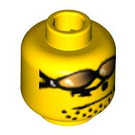 LEGO Gelb Schmucklos Kopf mit Goggles (Sicherheitsbolzen) (3626 / 43785)