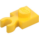 LEGO Geel Plaat 1 x 1 met Verticaal Klem (Dikke open 'O'-clip) (44860 / 60897)