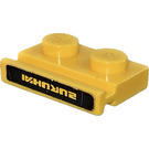 LEGO Gelb Platte 1 x 2 mit Tür Rail mit Gelb 'ZURUHXI' auf Schwarz Background Aufkleber (32028)