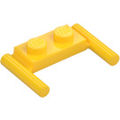 LEGO Gul Plate 1 x 2 med Håndtak (Lave håndtak) (3839)