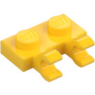 LEGO Gul Plate 1 x 2 med Horisontal Clips (klips med flat front) (60470)