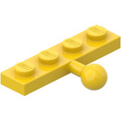 LEGO Geel Plaat 1 x 4 met Kogelgewricht (3184)