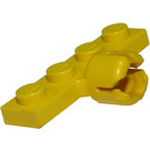 LEGO Yellow Plate 1 x 4 with Ball Joint Socket (Long with 4 Slots)