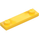 LEGO Gul Plade 1 x 4 med To knops med rille (41740)