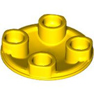LEGO Geel Plaat 2 x 2 Ronde met Afgerond Onderzijde (2654 / 28558)