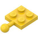 LEGO Gelb Platte 2 x 2 mit Kugelgelenk und kein Loch in der Platte (3729)