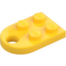 LEGO Geel Plaat 2 x 3 met Afgerond Einde en Pin Gat (3176)