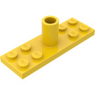 LEGO Yellow Plate 2 x 6 with Pole Shaft (25195)