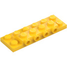 LEGO Gul Platta 2 x 6 x 0.7 med 4 Knoppar på Sida (72132 / 87609)