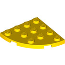 LEGO Jaune assiette 4 x 4 Rond Coin (30565)