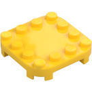 LEGO Geel Plaat 4 x 4 x 0.7 met Afgeronde hoeken en Empty Middle (66792)