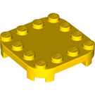 LEGO Jaune assiette 4 x 4 x 0.7 avec Coins arrondis et Empty Middle (66792)