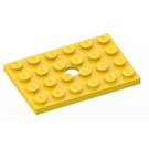 LEGO Gelb Platte 4 x 6 mit Loch