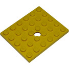 LEGO Żółty Talerz 5 x 6 z Dziura