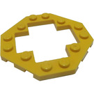 LEGO Gelb Platte 6 x 6 Octagonal mit Open Center (30062)