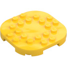 LEGO Geel Plaat 6 x 6 x 0.7 Rond Semicircle (66789)