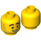 LEGO Yellow Plumber Joe Minifigure Head (Recessed Solid Stud) (3626 / 16147)