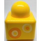 LEGO Yellow Primo Brick 1 x 1 with Colored Rings (31000)