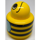 LEGO Yellow Primo Round Rattle 1 x 1 Brick with BumbleBee Pattern (31005)