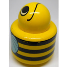 LEGO Keltainen Primo Pyöreä Rattle 1 x 1 Palikka jossa BumbleBee Kuvio (41085 / 75592)