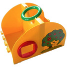 LEGO Gelb Primo Storage Tub mit Runden oben mit Elephant und Baum Muster