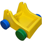 LEGO Yellow Primo Storage vehicle with blue and green wheels