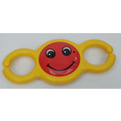 LEGO Yellow Primo Teether Chain Link with Red Center and Face