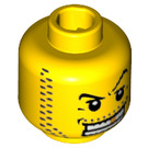 LEGO Geel Prisoner Hoofd (Verzonken Solid Stud) (13628 / 52517)