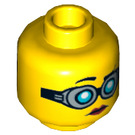 LEGO Yellow Professor Christina Hydron Head with Goggles (Recessed Solid Stud) (3626 / 18304)